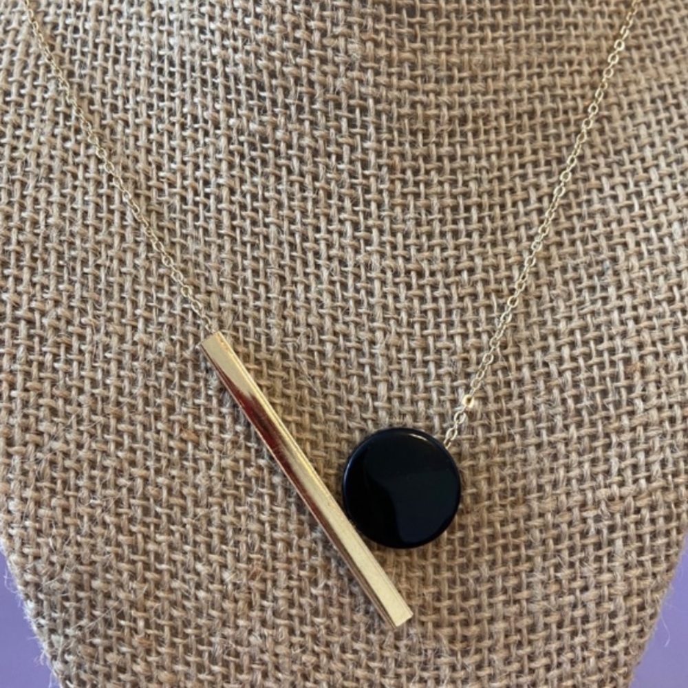 LAST ONE 💖Wood Metal Long Necklace - Picture 6 of 7